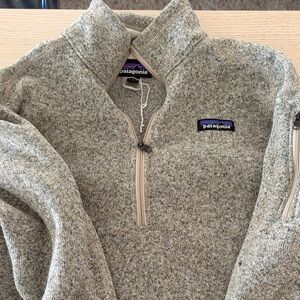 Patagonia Women's Heathered Beige & Oatmeal Quarter-Zip Fleece Pullover